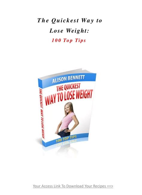 Ppt The Quickest Way To Lose Weight Powerpoint Presentation Free