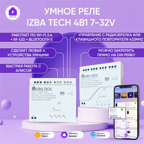 Умное реле контроллер на 4 канала для Яндекс Алисы от Tuya с WIFI + RF ...