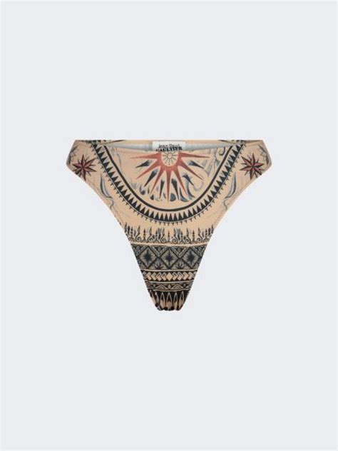 Jean Paul Gaultier Tattoo Soleil Bikini Bottom Nude Reversible
