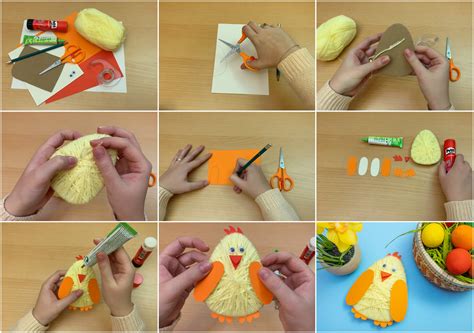 Kids Easter Chick Yarn Craft