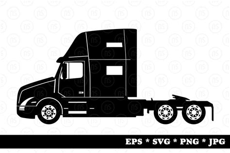 Silhouette Of A Tractor Truck Graphic By Norsob · Creative Fabrica