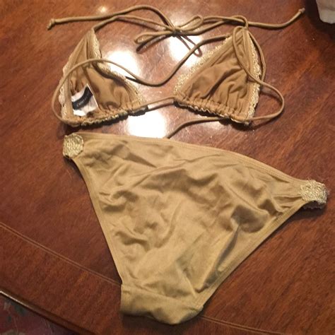 Bronze Metallic Gold Bikini Gem