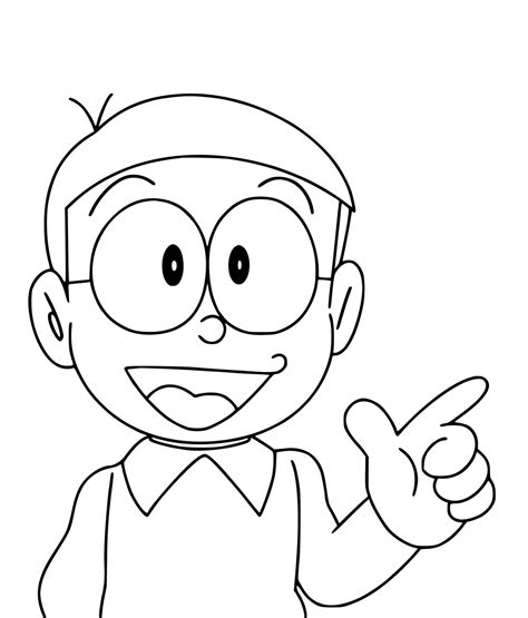 Happy Nobita Coloring Page Free Printable Coloring Pages For Kids