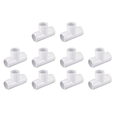 Uxcell 10Pack 3 Way Tee PVC Fittings, 1/2 Inch PVC Pipe Fitting