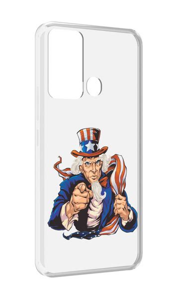 Чехол бампер MyPads для Infinix Hot 12i с рисунком Американский дед противоударный силиконовый