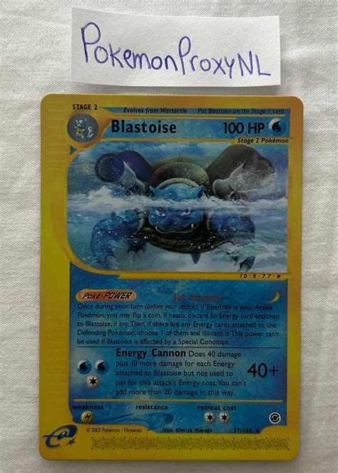 Blastoise Expedition 37165 2002 Proxy Pokémon Card Etsy