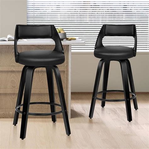 Alfordson Bar Stools Set Of 2 Eden Elegant Modern Style All Black Big W