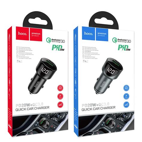 АЗУ « Hoco - Z42 Light road » dual port digital display PD20W+QC3.0 - Hoco