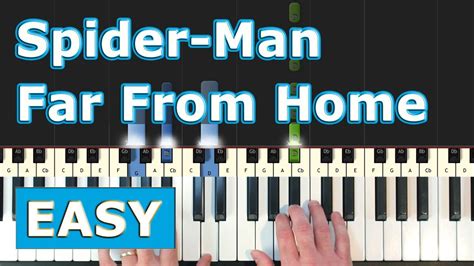 Spider Man Far From Home Trailer Music EASY Piano Tutorial How