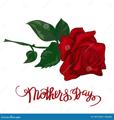 The Red Roses With Happy Mother S Day T Card Stock Vector