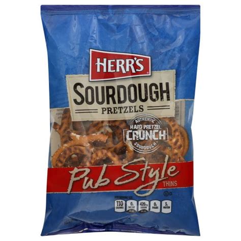 Herrs Pub Style Thin Sourdough Pretzels 375 Oz