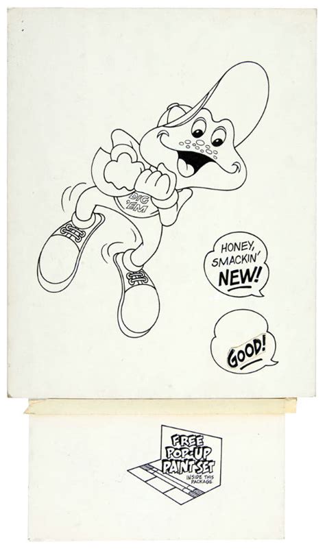 Hake's - KELLOGG’S “HONEY SMACKS” DIG ‘EM FROG CEREAL BOX ORIGINAL ART.