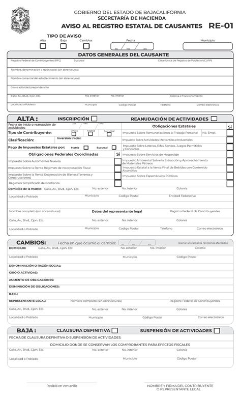 Aviso registro estatal causantes 20222 - RE-01 GOBIERNO DEL ESTADO TIPO