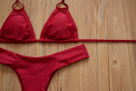 Red Two Straps Two Piece Bikini On Luulla