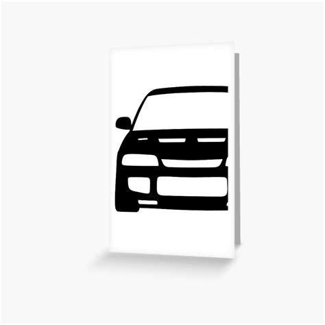 Mitsubishi Lancer Evo Iii Evo 3 Black Silhouette Greeting Card By