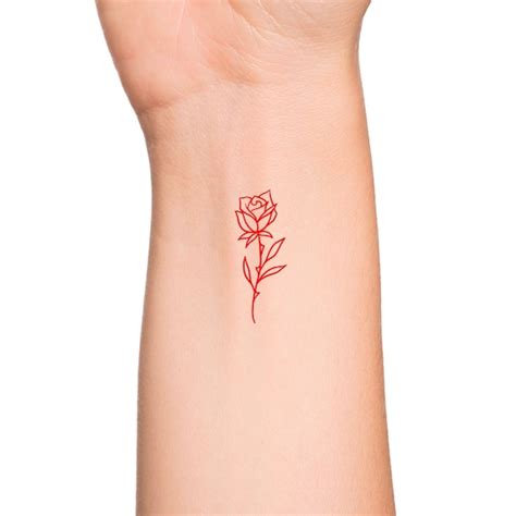 Temporary Tattoo Rose / Red Rose Tattoo / Grunge Tattoo / | Etsy