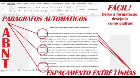 Word Formatar Par Grafos Espa Amento Entre Linhas Normas Abnt