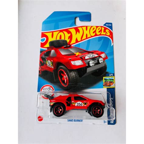 Merah Hotwheels HOT WHEELS SAND BURNER 紅色拉力賽冠軍壓鑄微型玩具車兒童軌道星星賽 蝦皮購物