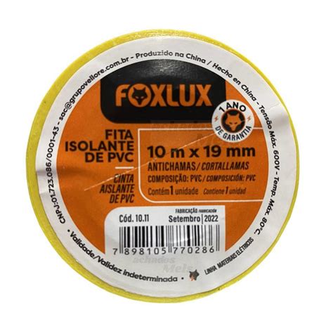 Fita Isolante Colorida Foxlux Pvc Antichama Mm X Metros Fita