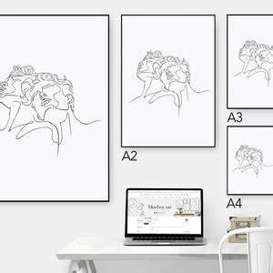 Call Me By Your Name Line Art Gay Couple Print Minimal Line Drawing Wall Poster Pride LGBT