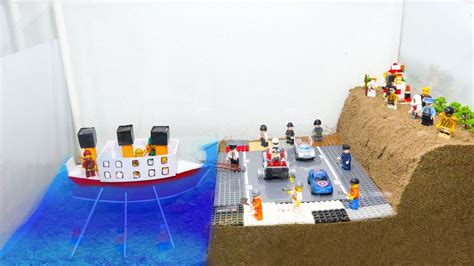 Lego Dam Breach And Titanic Lego Ship Sinks Near Lego City Dance Of