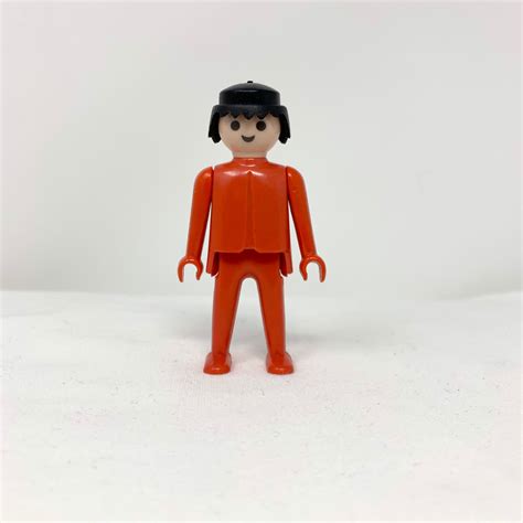 Vintage 1974 Geobra Playmobil Figurine Toy Red Clothes Etsy