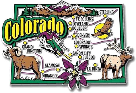 Colorado Jumbo State Map Fridge Magnet