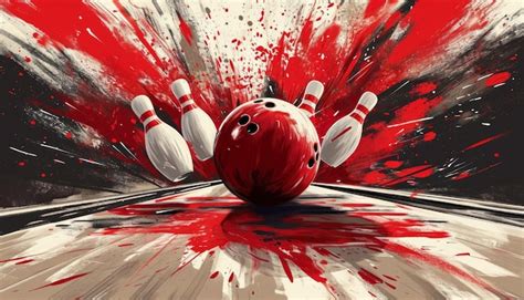 Premium Photo A Bowling Ball Crashing Into The Pins