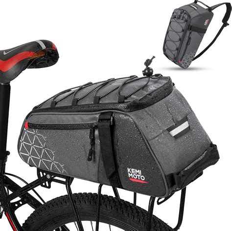 Kemimoto Bike Bag Rear Rack Bag Bicycle Trunk Bag Pvc Waterproof