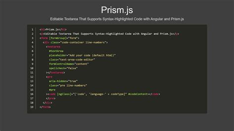 Angular Editable Textarea With Prism Js YouTube