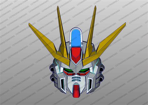 3D Model Build Strike Gundam Helmet Paper Papekura VR AR Low Poly