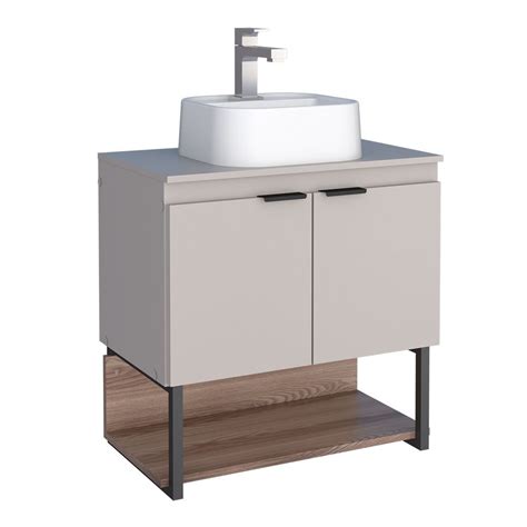 Gabinete para Banheiro em Madeira Nicho Sálvia Nude Tamarindo Sem Cuba Cozimax