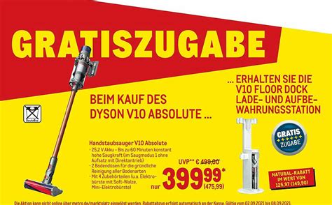 Dyson Handstaubsauger V10 Absolute Angebot bei METRO - 1Prospekte.de