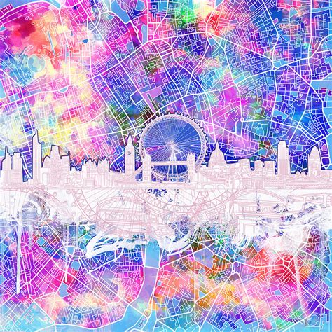 London Skyline Abstract 4 Painting By Bekim M Fine Art America