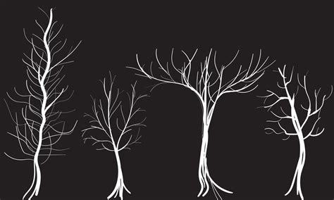 set of Autumnal branch tree silhouette 13507414 Vector Art at Vecteezy