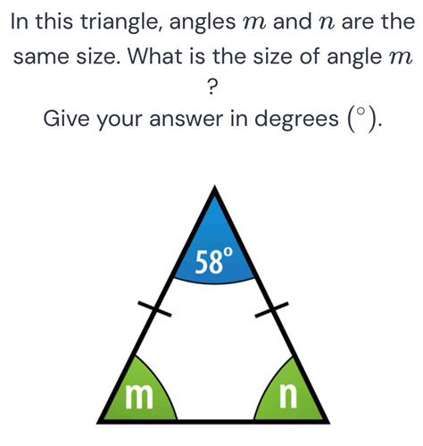 Solved In This Triangle Angles M And N Are The Same Size What Is The
