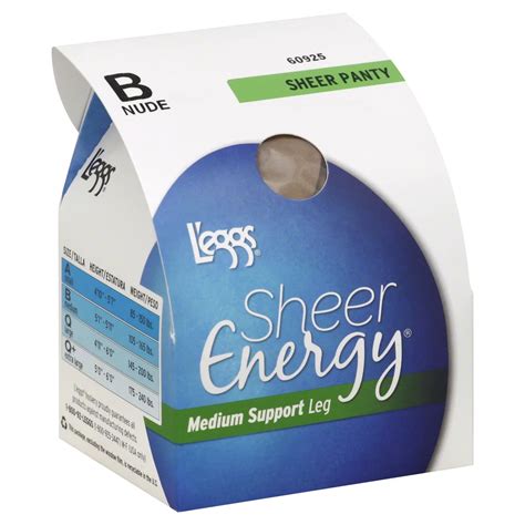 L Eggs Sheer Energy Medium Support Leg Nude Size B Pantyhose Shop