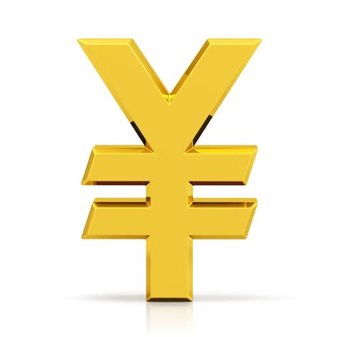 Premium Photo Gold Yen Symbol Japanese Yen Sign Isolated On White