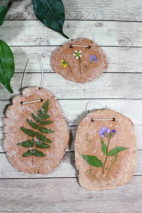 Pressed Flower Craft Air Dry Clay Flower Plaque Average But Inspired