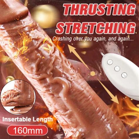 TELESCOPIC THRUSTING SEX PENIS DILDO SEX MACHINE VIBRATOR HEATING WOMEN TOY LOVE EUR 28 48
