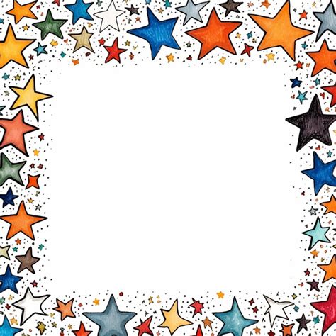 Premium Photo A Close Up Of A Colorful Star Border With A White