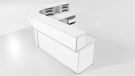 Office Desk - Reception 3D Model by 3Dmae