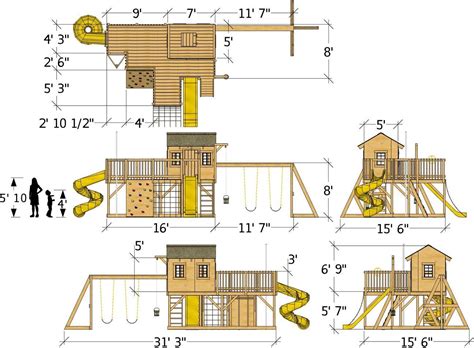 Playground Playhouse Plan Dimensions Build A Playhouse Play Houses