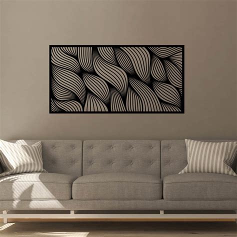 Painel Decorativo Para Parede Mdf - Painel Decorativo Ondas em MDF 60x30cm - Quadro Artesanal para ...