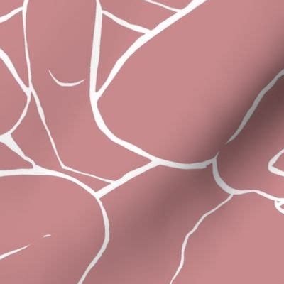 Pink Crouching Nude Spoonflower