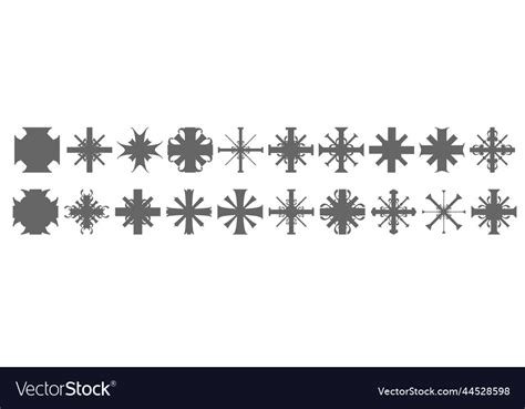 Christian Greek Or Maltese Crosses Icons Vector Image