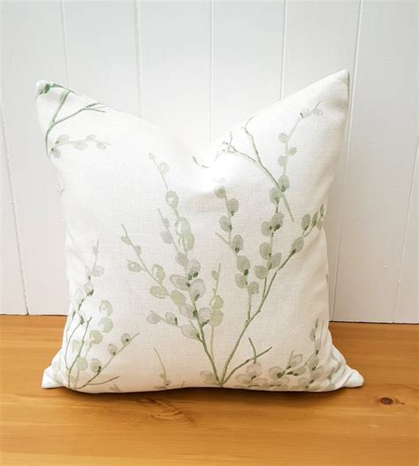 Laura Ashley Pussy Willow Cushion Green Floral Hedgerow Etsy