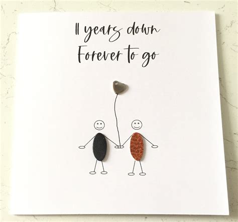 11th Anniversary Card Steel Wedding Anniversary Card 11 Years Down Him