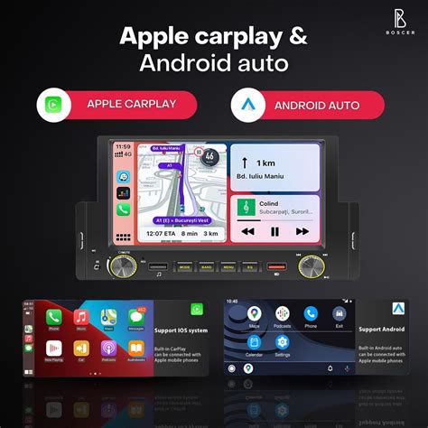 Boscer Din Autoradio Apple Carplay Android Auto Hd