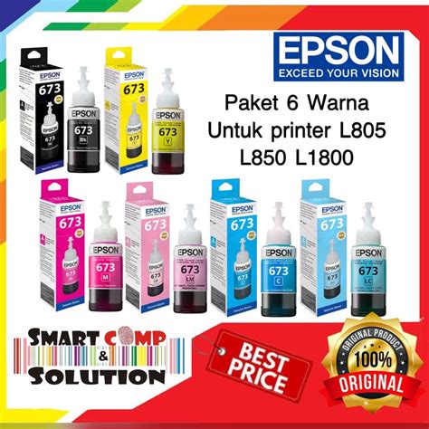 Jual Tinta Epson 673 Original - Tinta Epson L805 L800 L850 L1800 ...